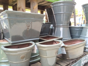 Large glazed pots